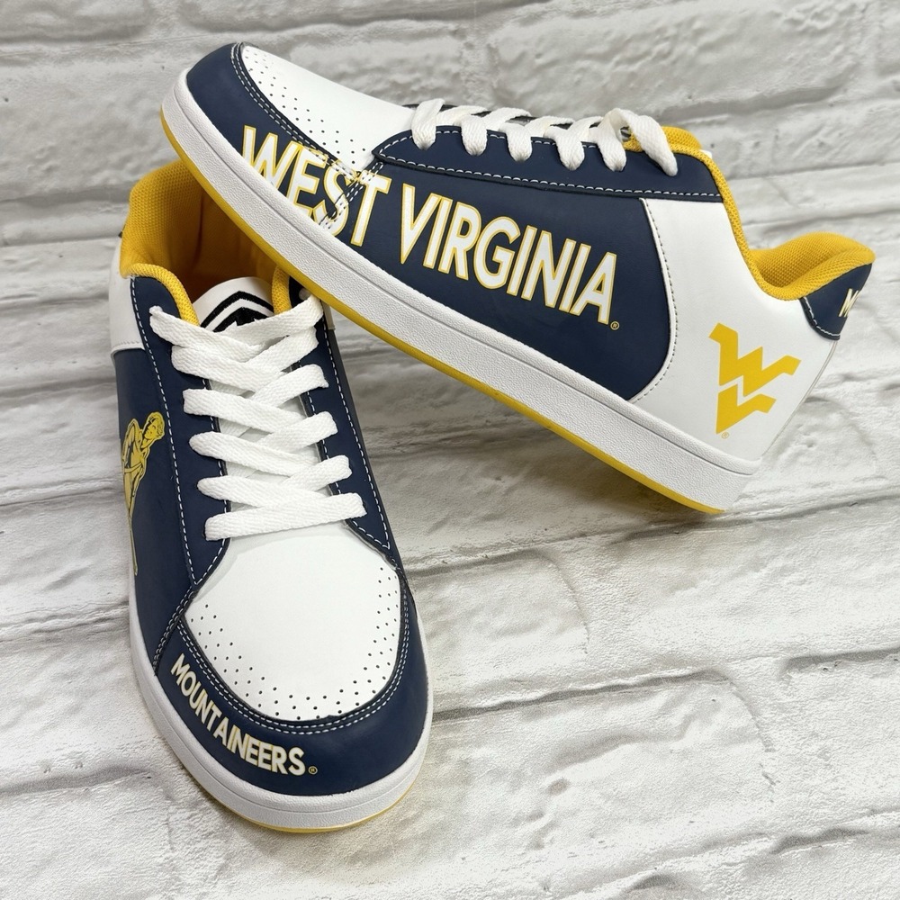 West Virginia Mountaineers Woman's 9 / 10 Sneakers Shoes Lace Up NCAA Team Shoes